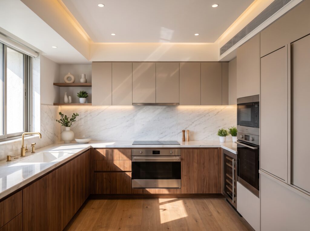 Luxury U shaped kitchen interior 2K 202607091846
