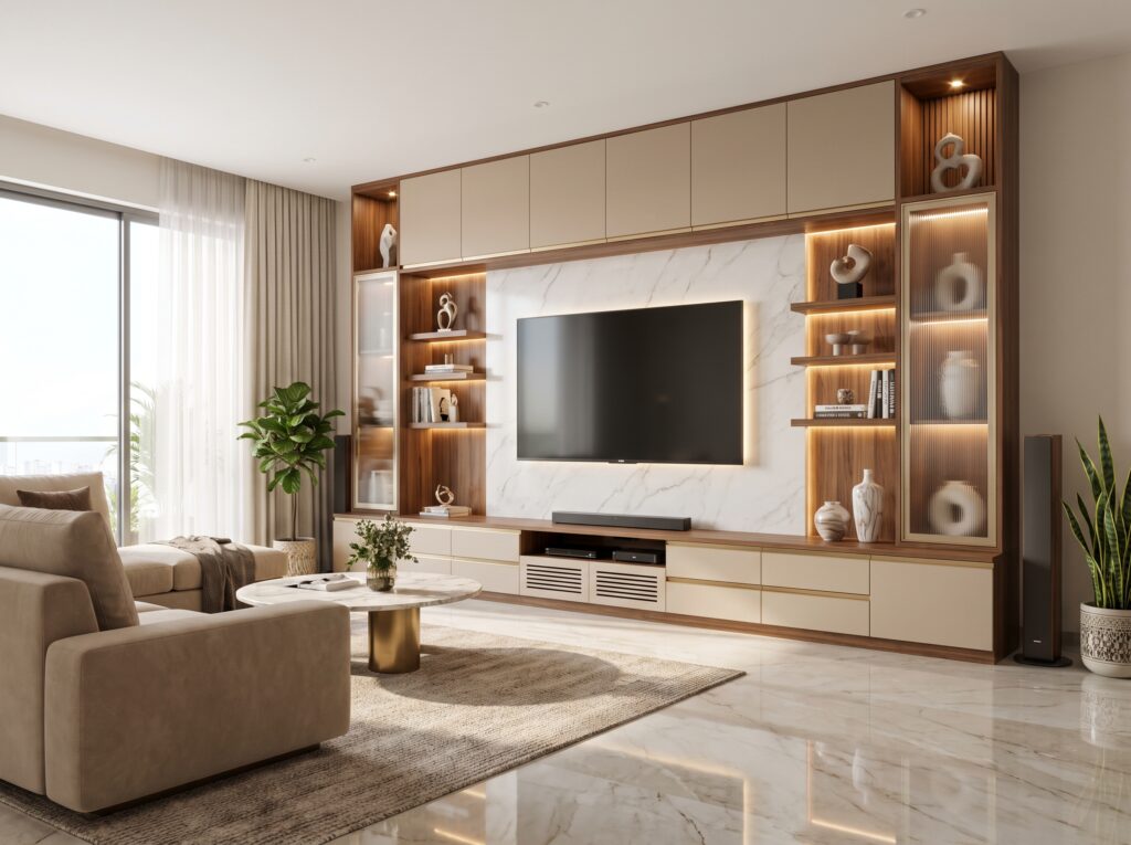 Luxury living room smart storage 202607091949