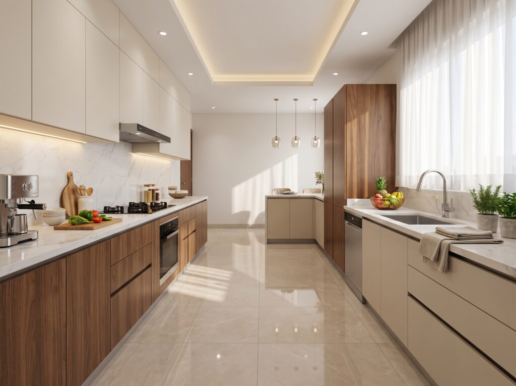 Luxury parallel kitchen interior 2K 202607091850