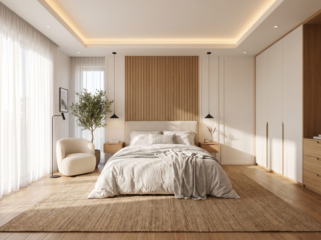 Master bedroom interior Scandina… 2K 202607101447