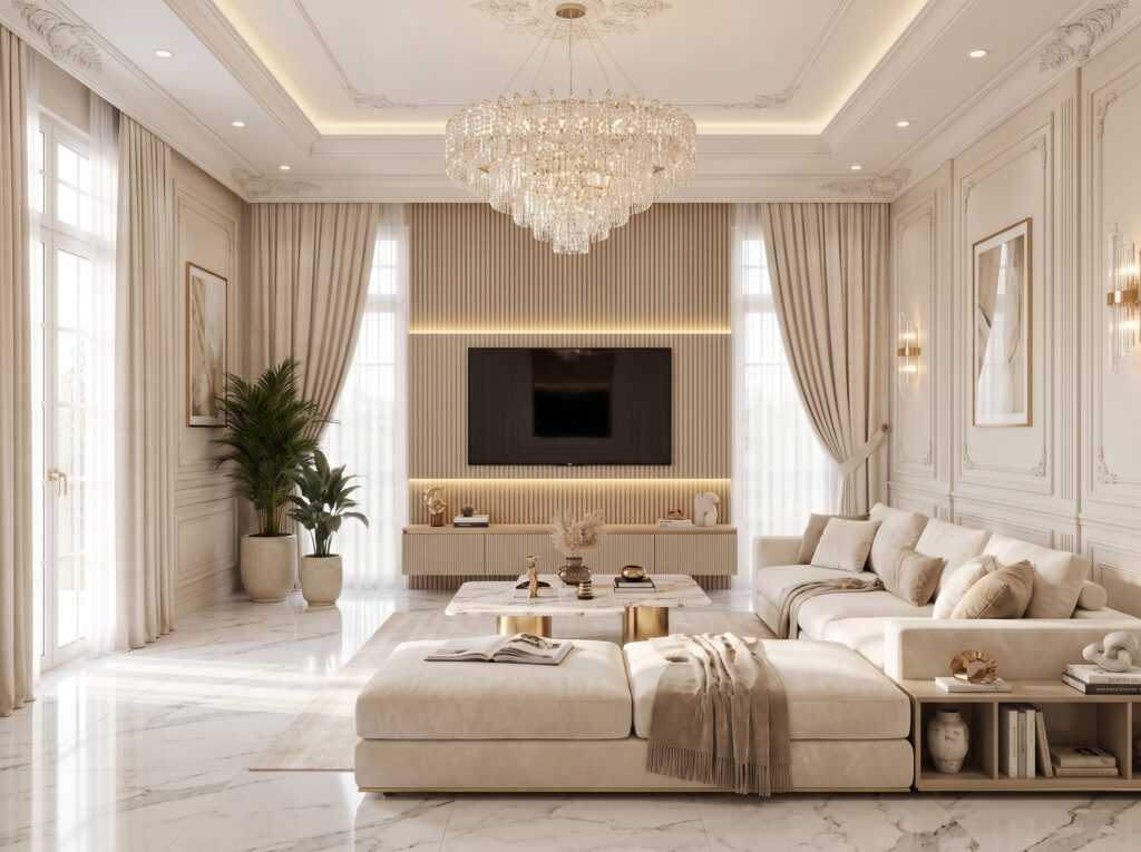 Ultra luxury Neo Classical living room interior 202607081422
