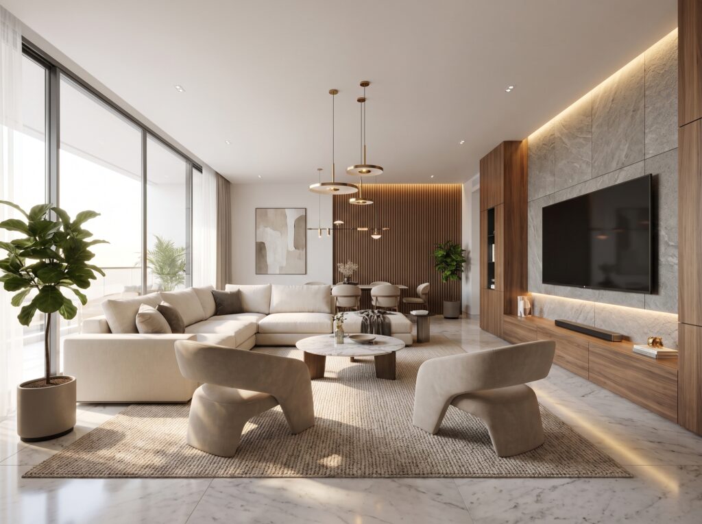 Ultra realistic contemporary luxury living room 202607081357